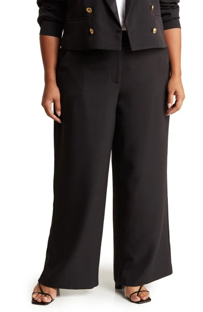 By Design Senia Flat Front Pants In Black