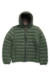 Save The Duck Kids' Wind & Water Resistant Packable Puffer Jacket In Thyme Green