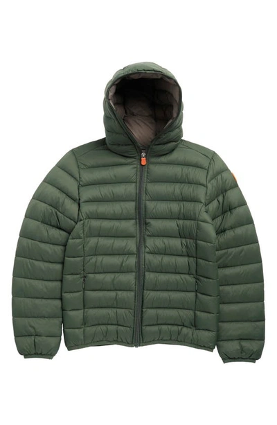 Save The Duck Kids' Wind & Water Resistant Packable Puffer Jacket In Thyme Green