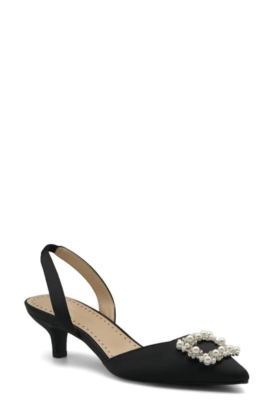 Adrienne Vittadini Suza Embellished Slingback Pump In Black