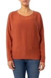 Cyrus Yummy Yam Pointelle Dolman Sleeve Sweater In Pottery Clay