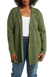 By Design Willow Cardigan In Rifle Green