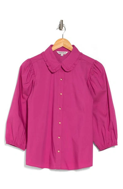 Nanette Lepore Imitation Pearl Adorned Button-up Shirt In Contessa Rose