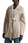 & Other Stories Belted Wool Blend Coat In Light Beige
