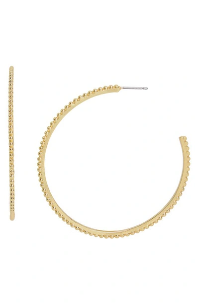 Allsaints Sculpted Ball Chain Hoop Earrings In Gold