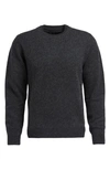 Barbour Essential Patch Wool Crewneck Sweater In Charcoal