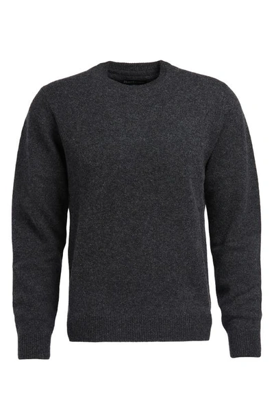 Barbour Essential Patch Wool Crewneck Sweater In Charcoal