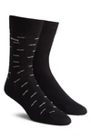 Hugo Boss Mini Pattern Cotton Blend Socks In Black