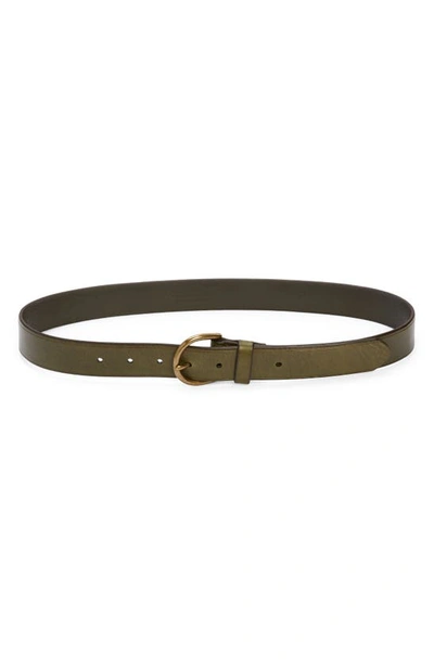 Madewell Medium Perfect Leather Belt In Weathered Grove