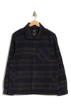 Union Plaid Flannel Shirt Jacket In Noctrurne