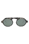 Thom Browne 52mm Oval Sunglasses In Grey Tortoise
