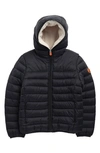 Save The Duck Kids' Wind & Water Resistant Fleece Lined Puffer Jacket In Black