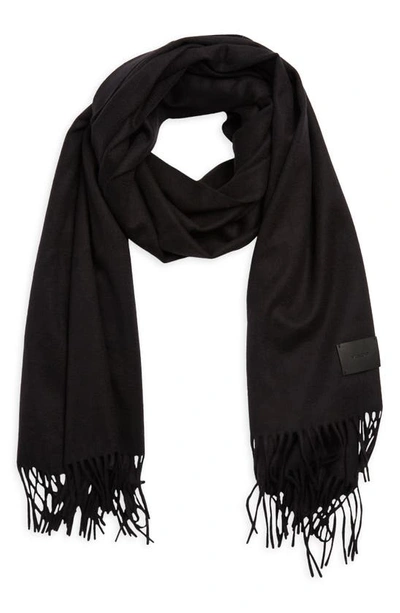 Vince Fringe Merino Wool Wrap In Black