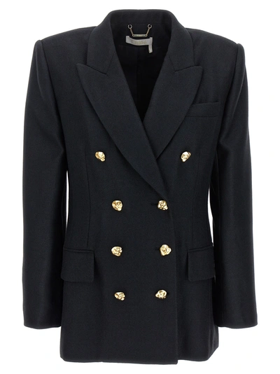 Chloé Double-breasted Blazer With Gold Buttons Jackets Black