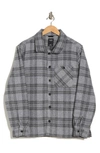 Union Plaid Flannel Shirt Jacket In Dark Medium Gray Heather