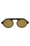 Thom Browne 52mm Oval Sunglasses In Tortoise