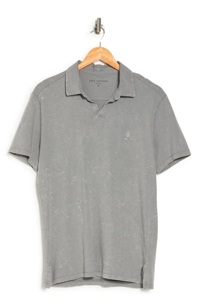 John Varvatos Marble Wash Polo In Med Gray