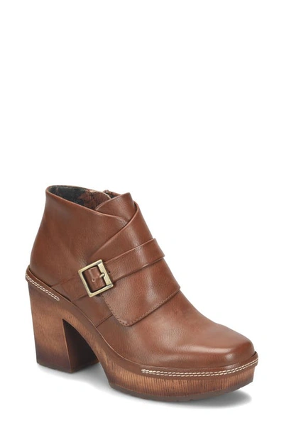 Korks Stacey Block Heel Platform Bootie In Brown