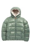 Save The Duck Kids' Gavin Puffer Jacket In Seaweed Green