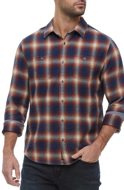 Flag And Anthem Allendale Plaid Long Sleeve Cotton Button-up Shirt In Navy/ Rust