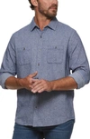 Flag And Anthem Haysville Long Sleeve Cotton Twill Button-up Shirt In Navy