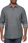 Flag And Anthem Haysville Long Sleeve Cotton Twill Button-up Shirt In Charcoal