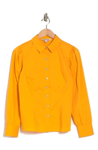 Nanette Lepore Crystal Button-up Shirt In Apricot