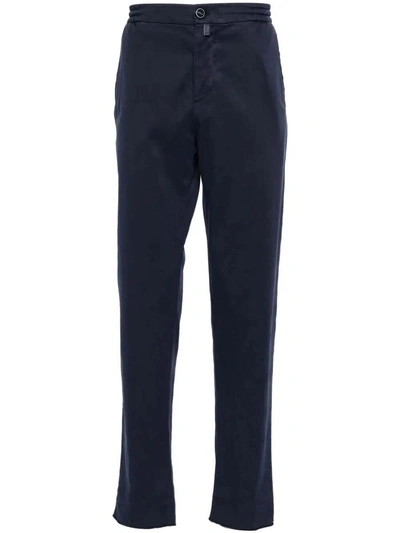 Kiton Men's Solid Cotton-cashmere Jeans In Navy