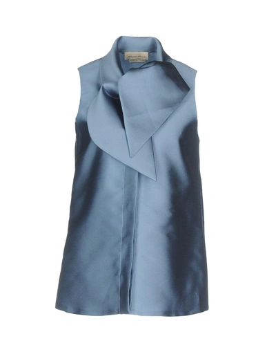 Merchant Archive Solid Color Shirts & Blouses In Sky Blue