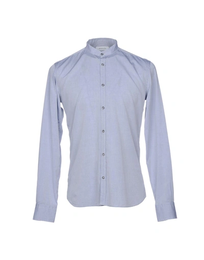 Aglini Solid Color Shirt In Sky Blue