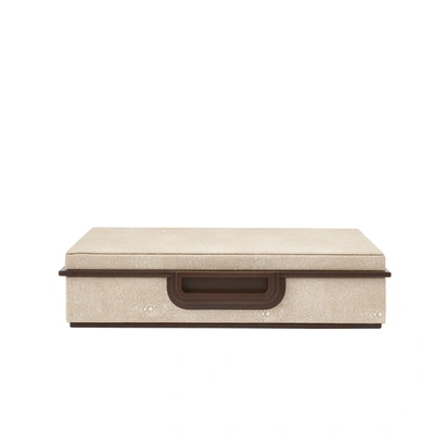 Addison Ross Ltd Uk Large Ecru Faux Shagreen Box In Neutral