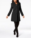 Calvin Klein Single-breasted Button Front Coat In Black