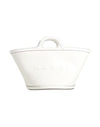 Marni Woman White Leather Small Tropicalia Handbag In Off White