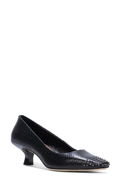 Donald Pliner Croc Embossed Pump In Black