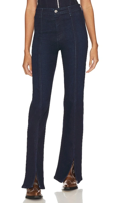 Ag X Emrata Anisten Seamed Flare Jeans In Blue