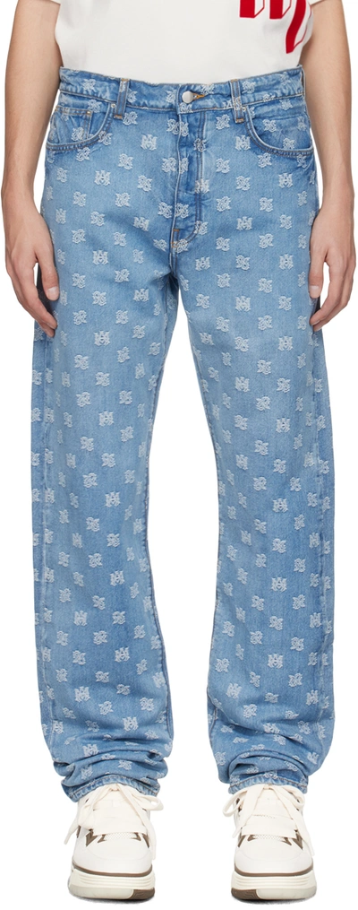 Amiri Men's Paisley Jacquard Straight-leg Jeans In Perfect Indigo