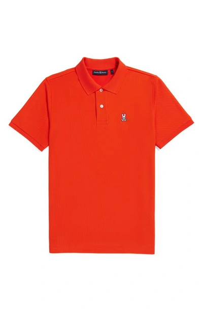 Psycho Bunny Kids' Classic Pima Cotton Polo In Tangerine