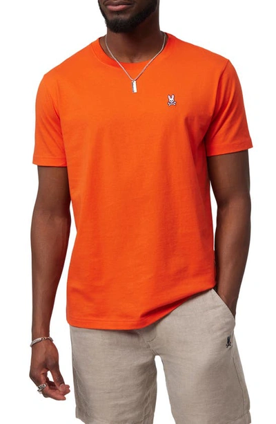 Psycho Bunny Classic Crewneck T-shirt In Tangerine Tango