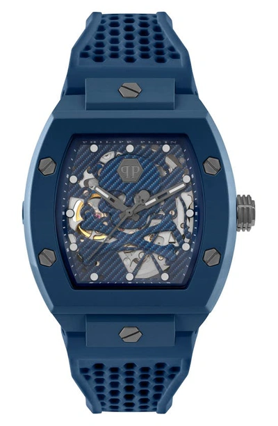 Philipp Plein The $keleton Ecoceramic Automatic Watch In Blue Eco Ceramic