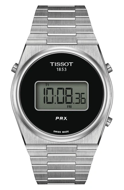 Tissot Prx Digital Bracelet Watch, 40mm In Black/silver