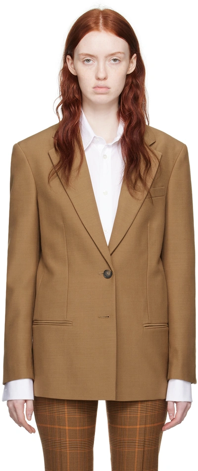 Stella Mccartney Women's Oversized Single-breasted Wool Blazer In Tobacco