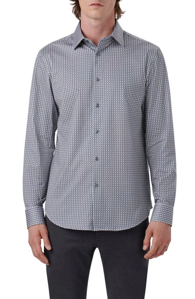 Bugatchi Men's Ooohcotton Tech Micro-patterned Sport Shirt In Sand