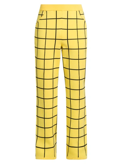 Marni Men's Windowpane Plaid Track Pants In Yellow