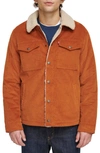 Levi's Corduroy High Pile Fleece Lined Trucker Shacket In Desert Sun