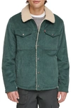 Levi's Corduroy High Pile Fleece Lined Trucker Shacket In Atlantis