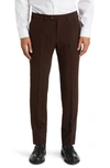 Emporio Armani Flat Front Trousers In Merlot