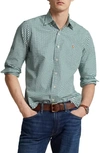 Polo Ralph Lauren Gingham Button-down Oxford Shirt In 4338f Pine/ White