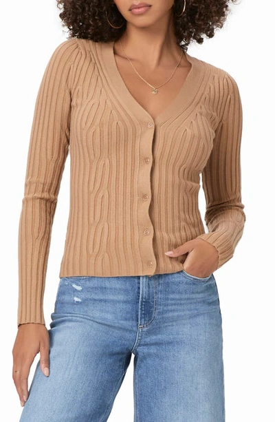 Paige Shirin Cardigan In Dark Camel