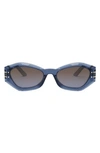 Dior The Signature B1u 55mm Butterfly Sunglasses In Shiny Blue/gradient Bordeaux