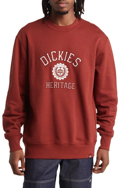 Dickies Oxford Graphic Crew Neck Sweatshirt In Maroon, Men's At Urban Outfitters